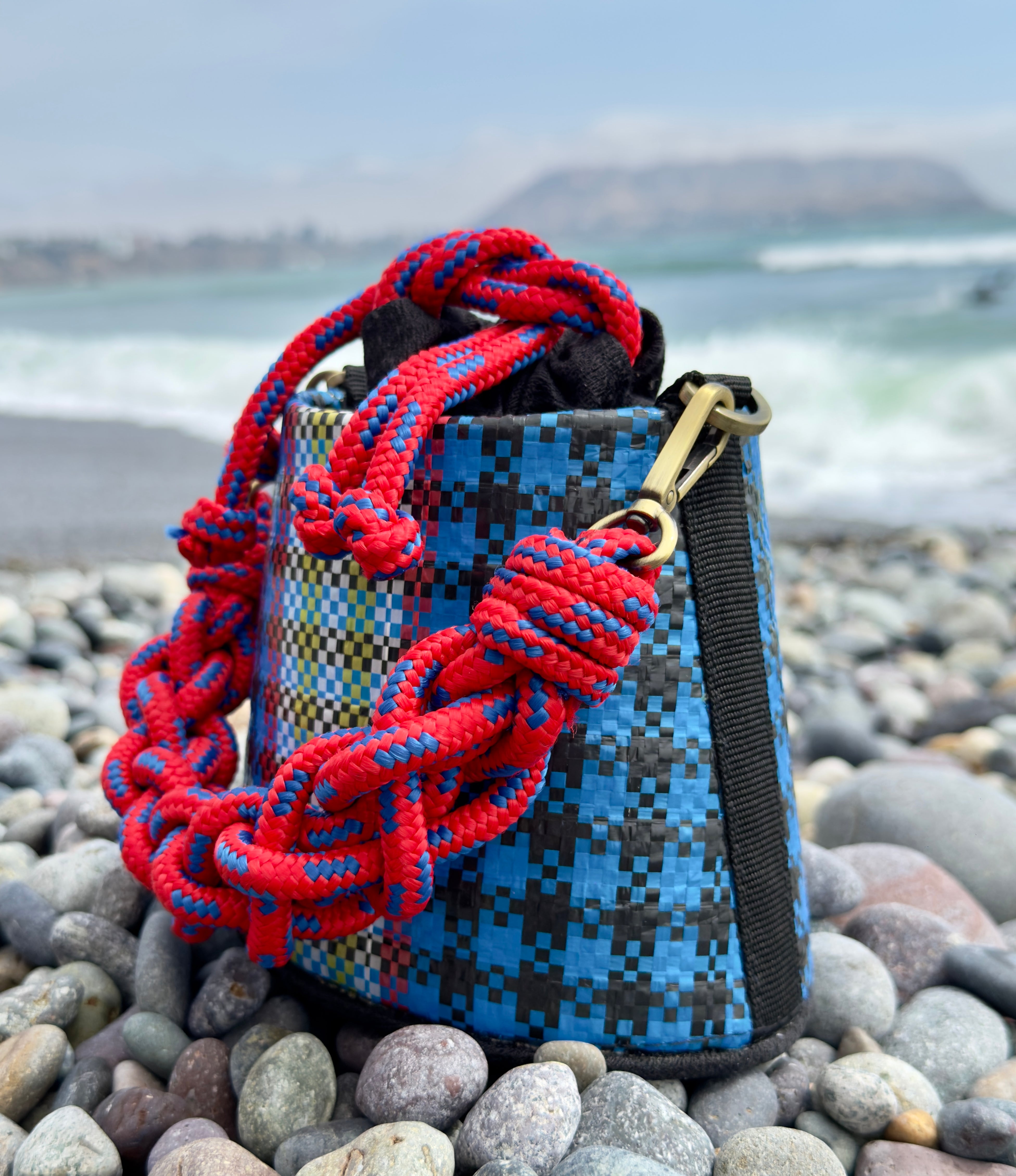 Mini Blue Bucket Bag