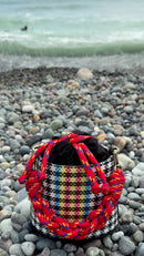 Large Black & White Bucket Bag