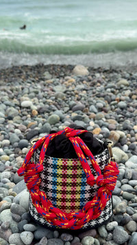 Large Black & White Bucket Bag